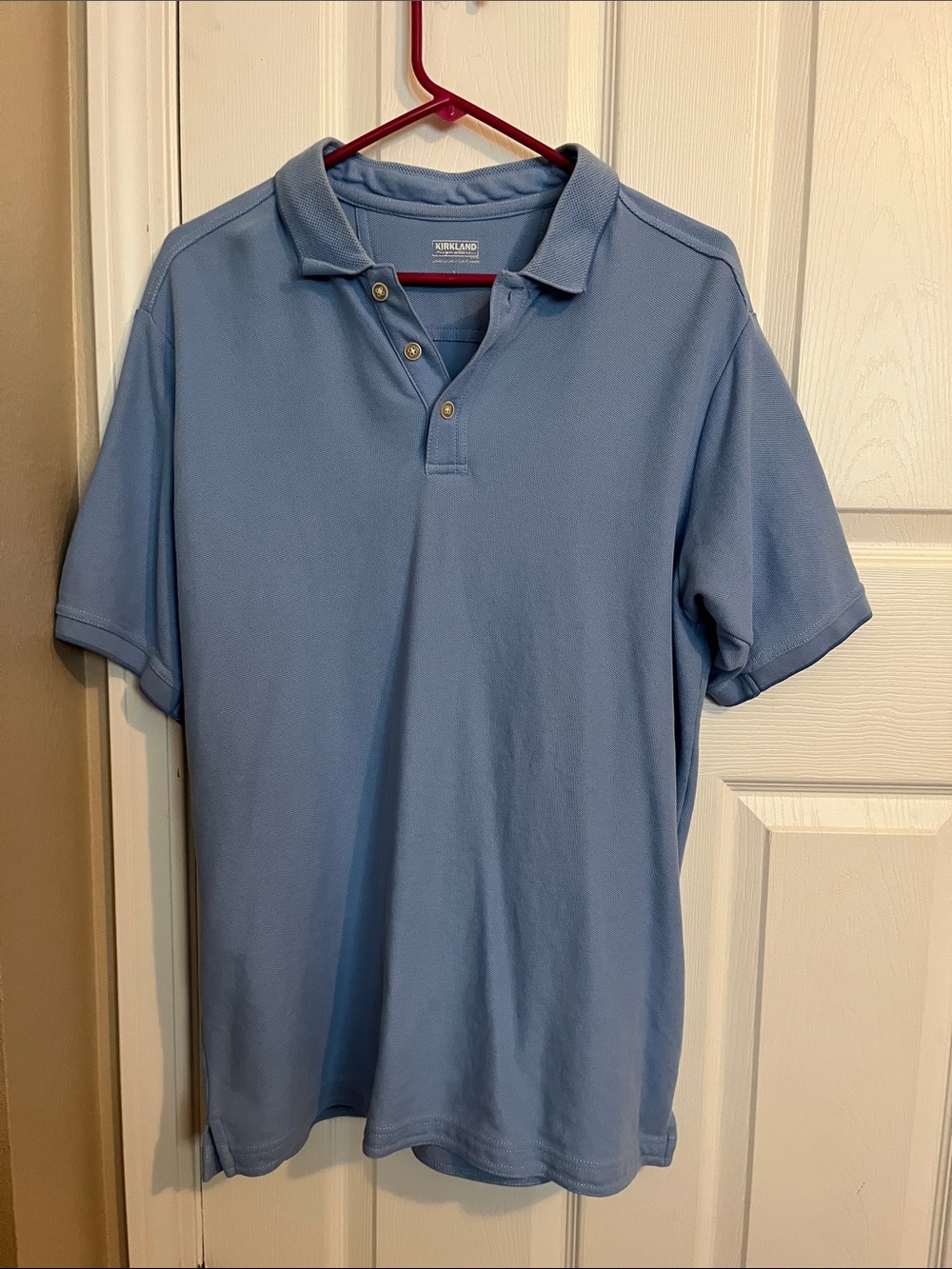 Kirkland Signature Men's Sky Blue Short-Sleeve Polo